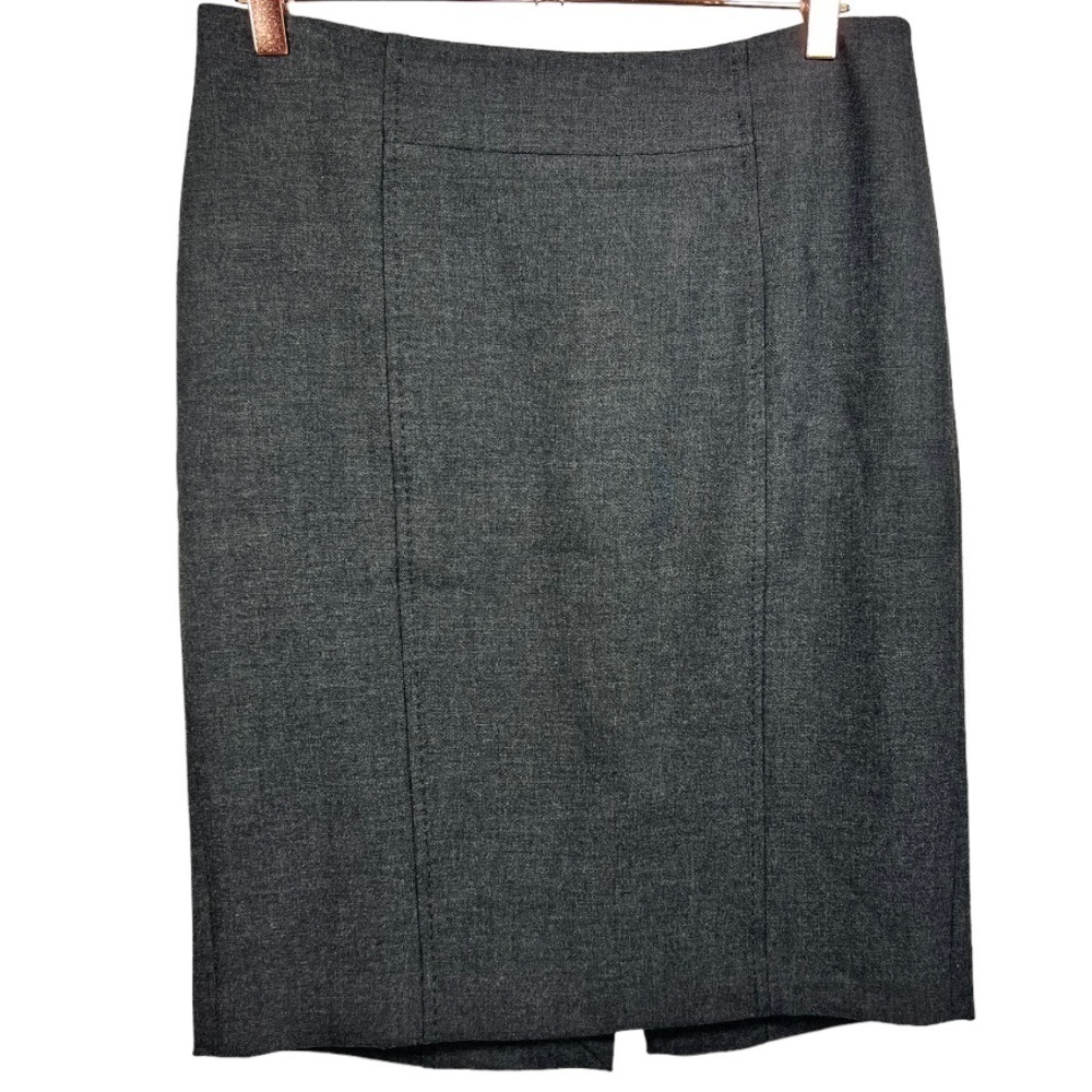 Ann Taylor LOFT Charcoal Gray Pencil Skirt Size 4 Career Office Minimalist‎ Work